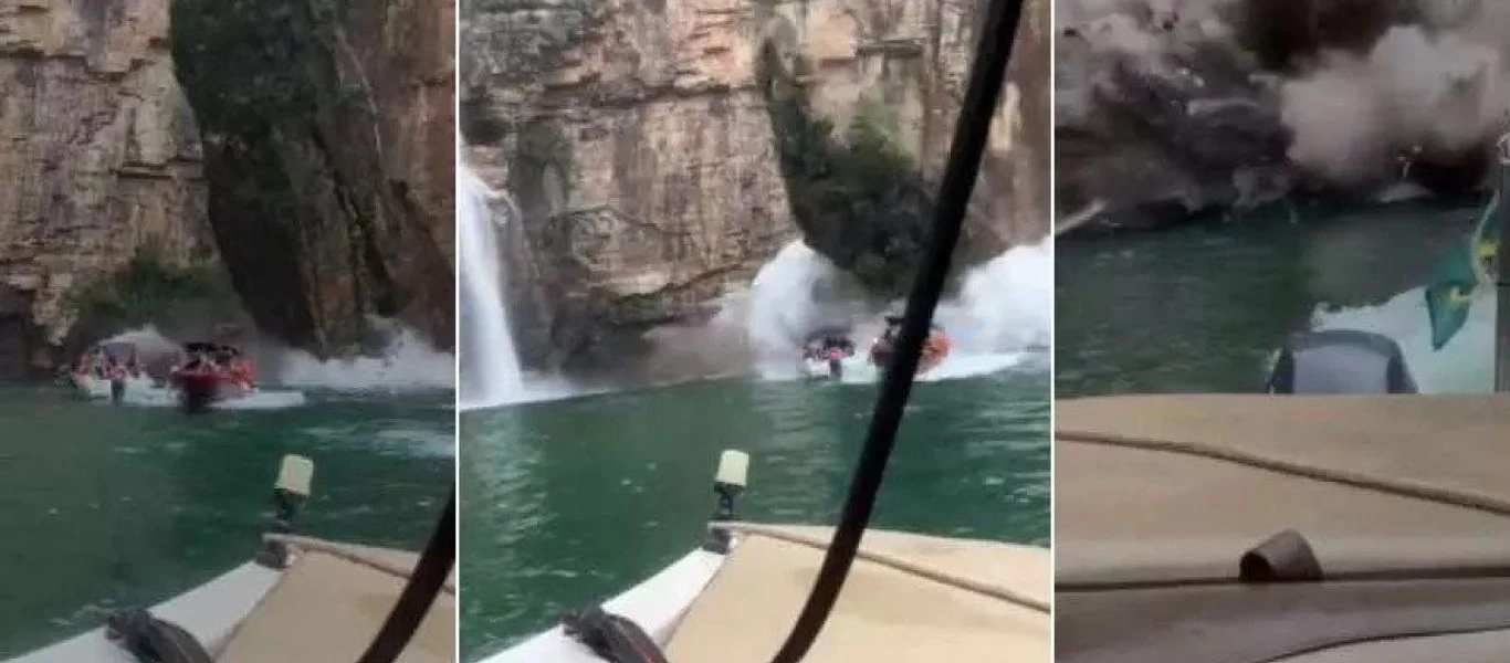 Βραζιλία - Βίντεο-σοκ: Tεράστιος βράχος καταπλακώνει τουρίστες